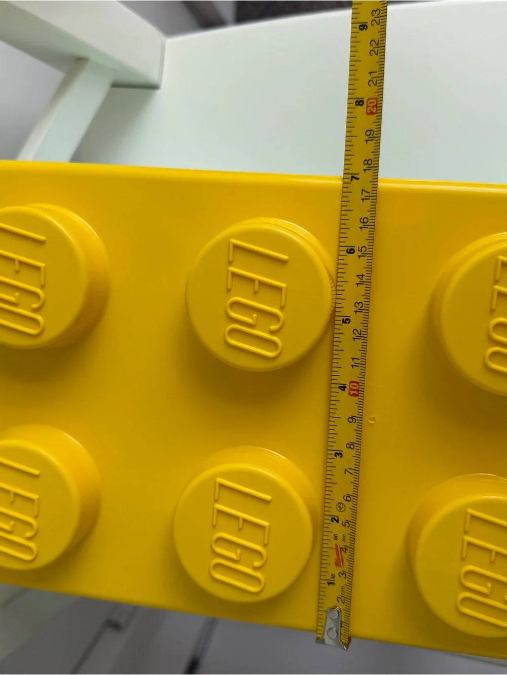 LEGO 8 Stud Storage Brick Large Yellow Blue Toy Organizer Box